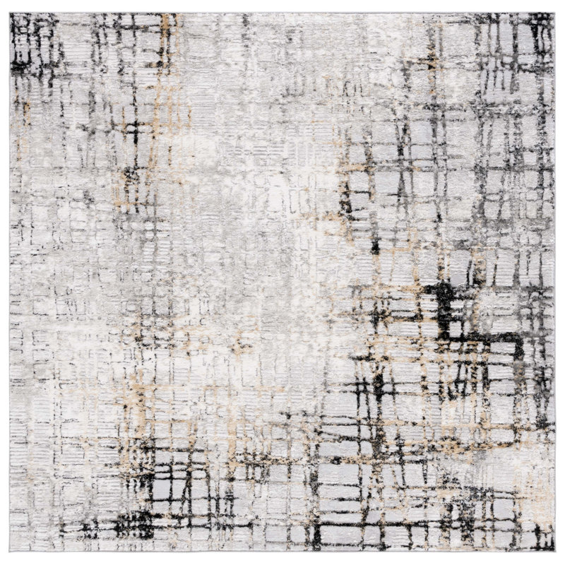 Meadow 500 Performance Abstract Rug, Square 6'7"