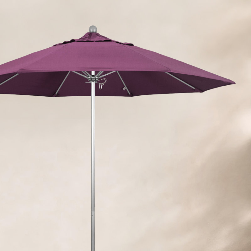 Parasol de marché 9 pi Maria, Argent argent, Toile Sunbrella® iris