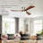 52 inch Flush Mount Low Profile Ceiling Fan with LED Lights and Remote Control, DC Motor, 3 Blades-69336436-69336432