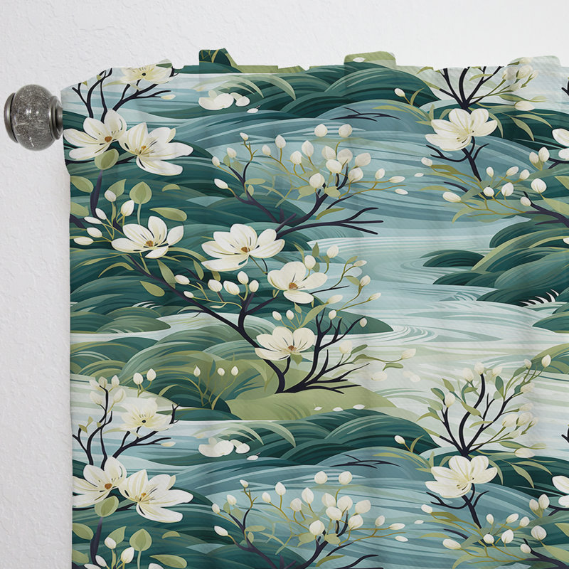 Mangrove Serenity Tropical Motif II - Rideau floral - Rideau floral obscurcissant - 1 panneau, L 52 po x L 108 po