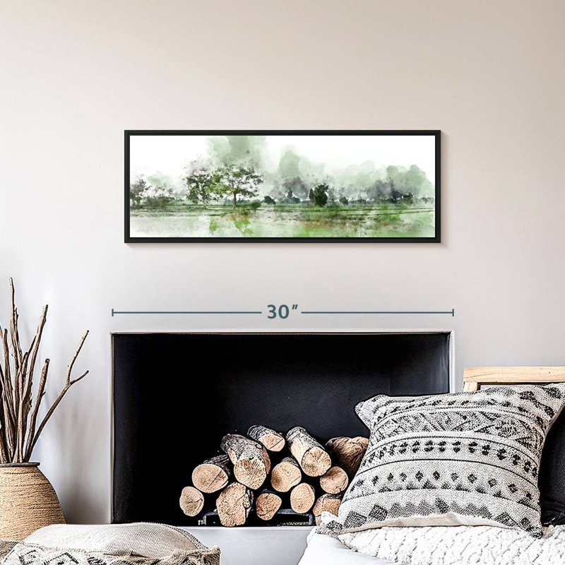 Champ paysage Wilbourn, Cadre flottant noir, 28 po x 10 po