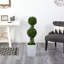 Faux Boxwood Topiary in Metal Planter