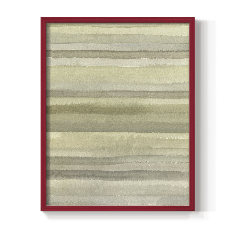 Lines in Neutral I Framed Print - Solid Wood, Red, 10" H x 8" W