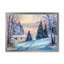 «Sunset On Winter Bridge River», reproduction sur toile flottante-1362332705-1362332709