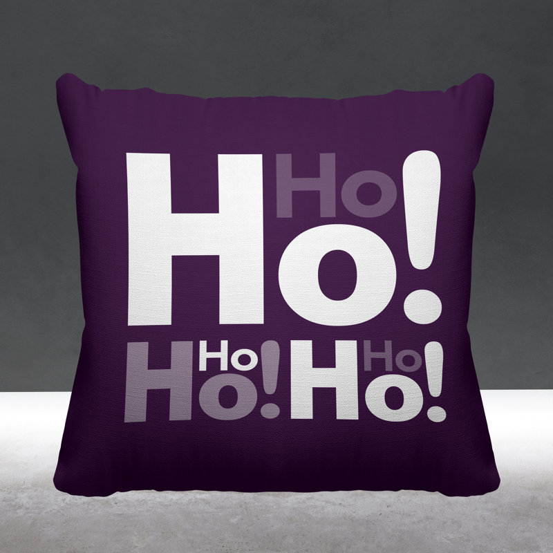 Coussin intérieur / extérieur Hohoho Christmas, L 15 po x H 15 po, Mauve