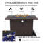 Table de foyer d'extérieur au gaz propane de 44 po avec pare-vent en verre Alturas-65803545