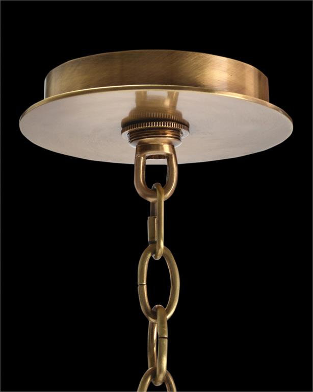 10 - Light Chandelier, Antique Brass