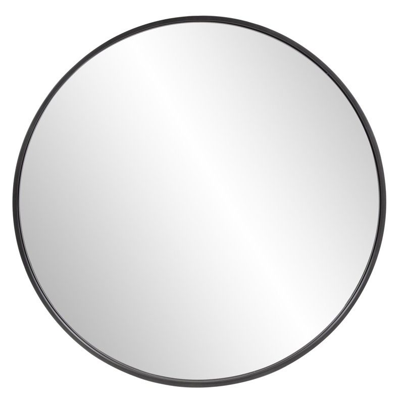 Miroir d'appoint Kevser, Noir, 34 po x 34 po