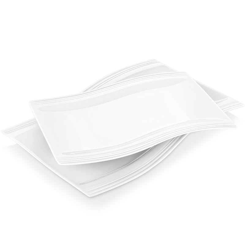 MALACASA Porcelain Platter, Ivory White