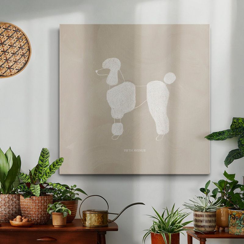 Toile tendue avec châssis Poodle Cuts IV-Premium - prête à être accrochée