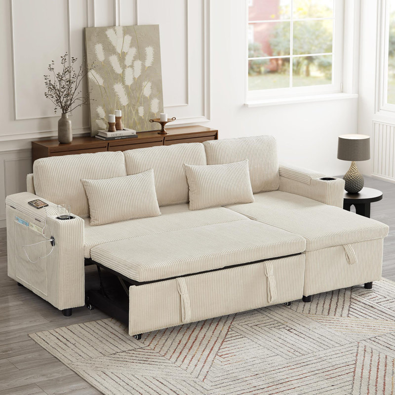 3 Seater Fabric Corner Sofa , Beige