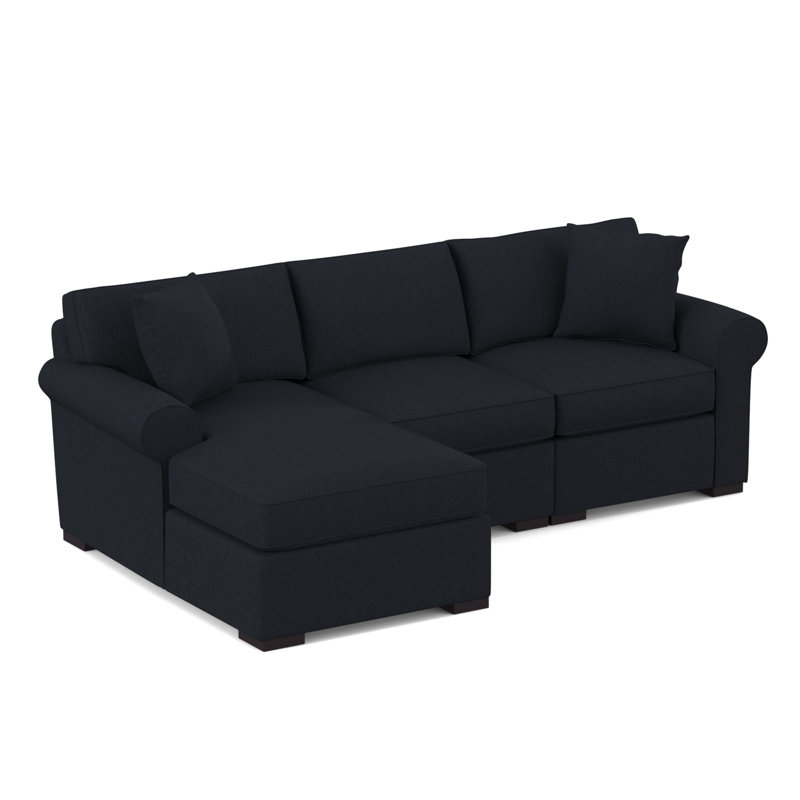 Star Upholstered L-Shaped Sectional, Bella Lagoon Performance Velvet, Left Hand Facing