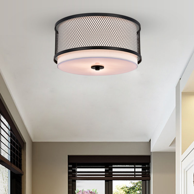 DiPippo Fabric Flush Mount, Black
