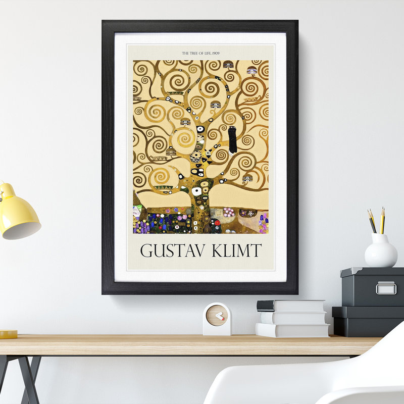 The Tree of Life by Gustav Klimt - Framed Print, Black Framed, 48cm H x 36cm W x 2cm D