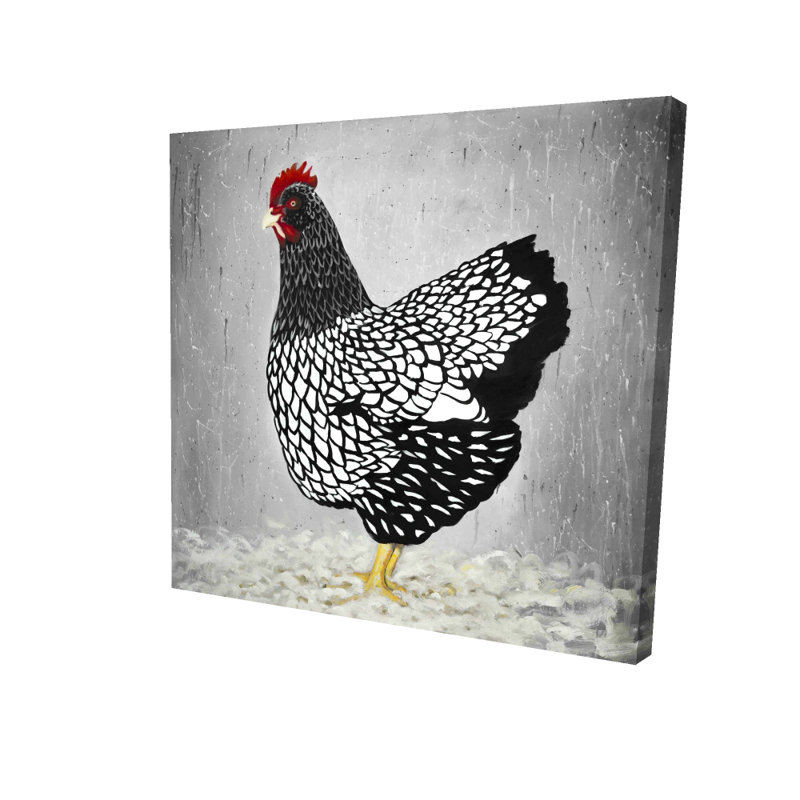 " Black And White Wyandotte Hen "
