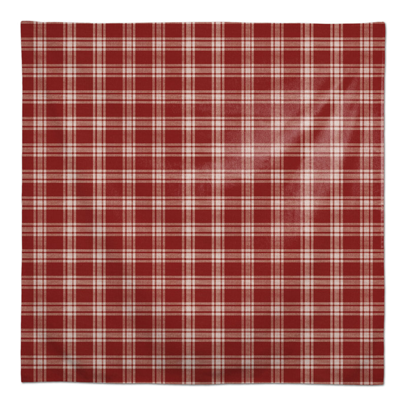Saunders Plaid Square Tablecloth, Red