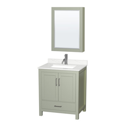 Sheffield 30" Freestanding Single Bathroom Vanity with Quartz Top with Medicine Cabinet