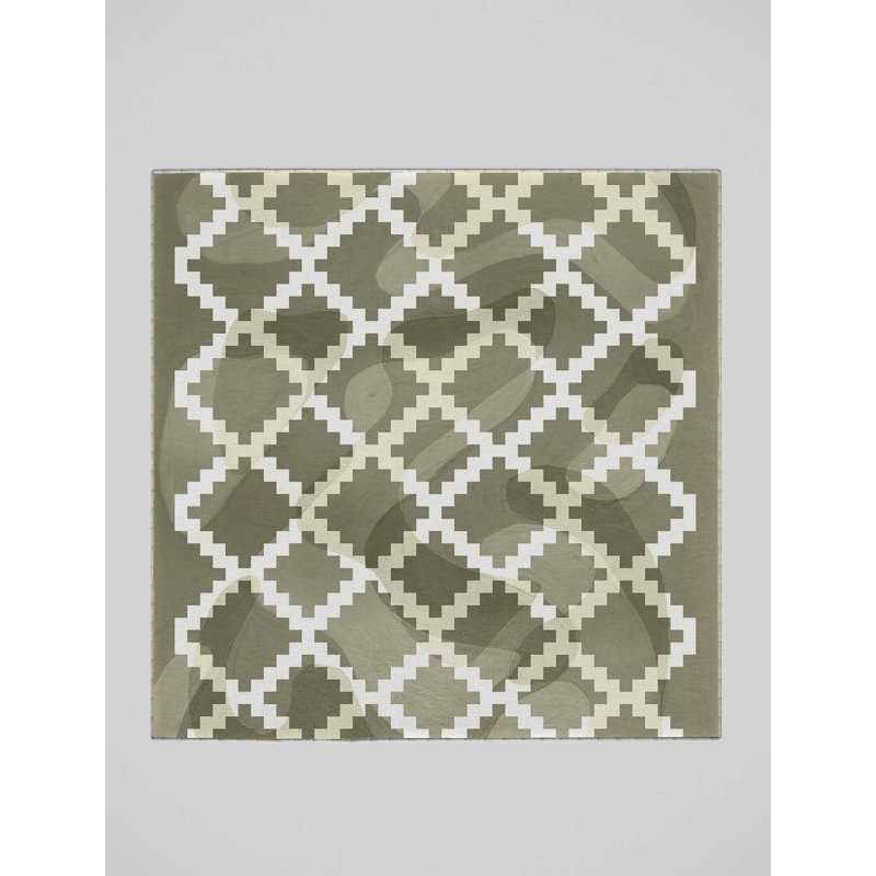 Washable Geometric Indoor Rug, Square 4'