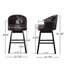 Tabouret de bar pivotant brun à 360 degrés avec accents cloutés, pieds et pieds en bois d'hévéa pour coin de cuisine-776904244