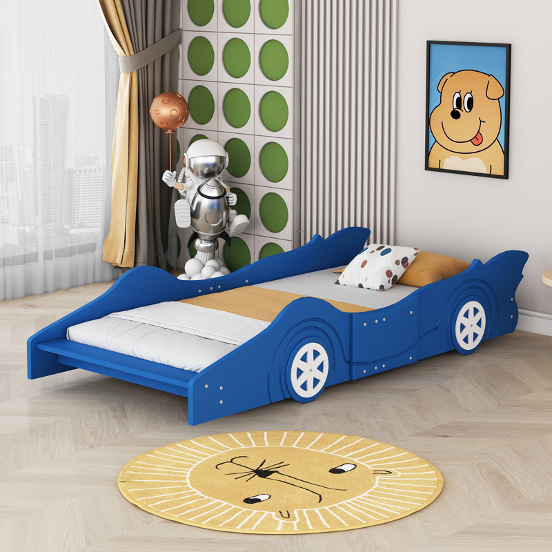 Lit plateforme avec roulettes Forshee Race, Bleu