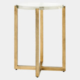 Ice Block Glass End Table