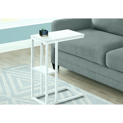 Table décorative, en forme de C, en bout, en mélamine, en métal, adaptée au salon