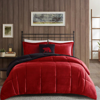 Édredon rouge et noir très grand - et, taies décoratives l 20 po x L 36 po, coussin décoratif rouge noir, matelassage en boîte de 12 po, lavage en machine