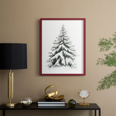 «Christmas Holiday Art VI», reproduction encadrée - bois massif