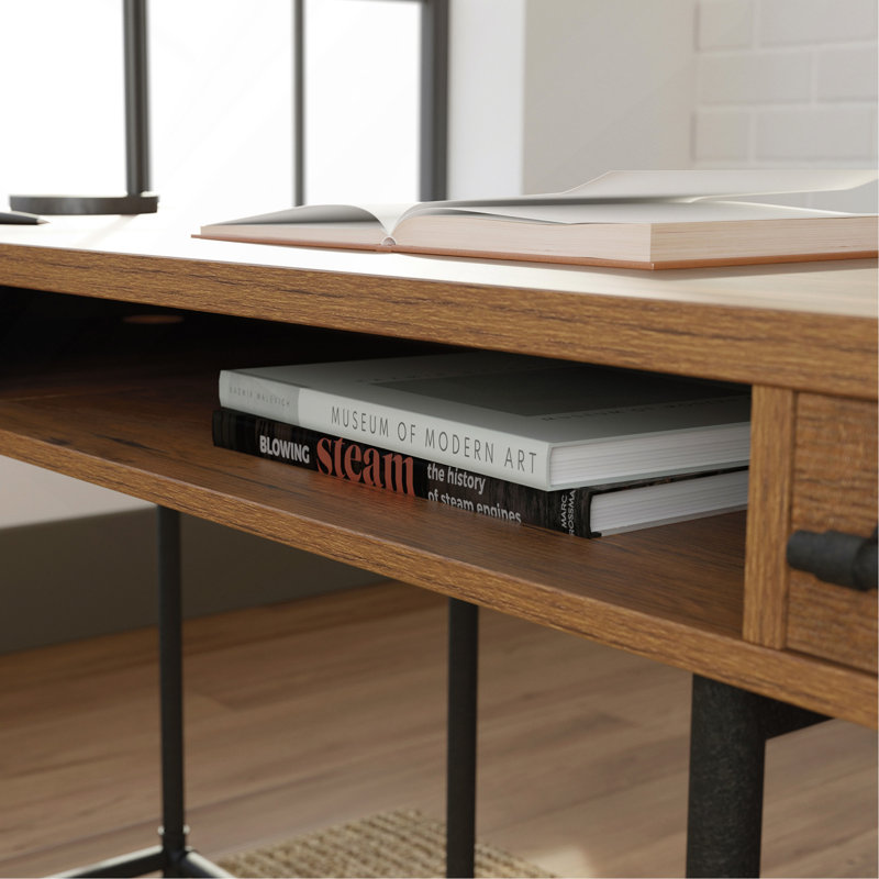 Bureau en L, finition brune