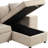 Modern L-Shape 3 Seat Sectional With Pull Out Sleeper And Storage Chaise, 2 Stools In Cream For Living Area 104.5" Couch Sleeper, Chaise Home Room-1670215253