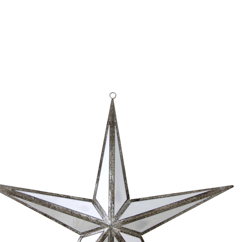 Ornement étoile de Noël en miroir à 5 pointes, H 11 po x l 11 po x P 1,5 po