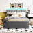 Functional Upholstered Platform Bed With Gray Fleece And Twin Trundle Brilliant-50112986