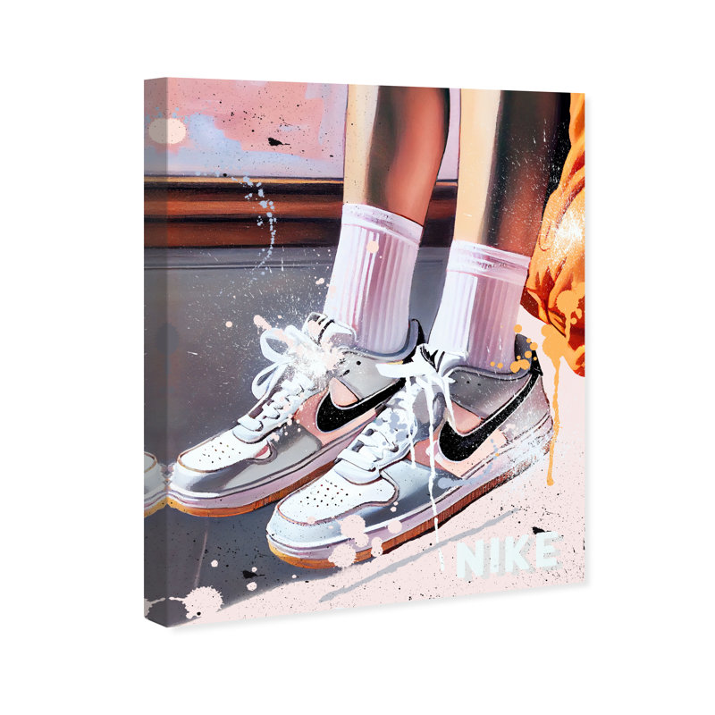 «Every Drip Sneakers» pastel sur toile, H 20 po x l 16 po x P 0,8 po