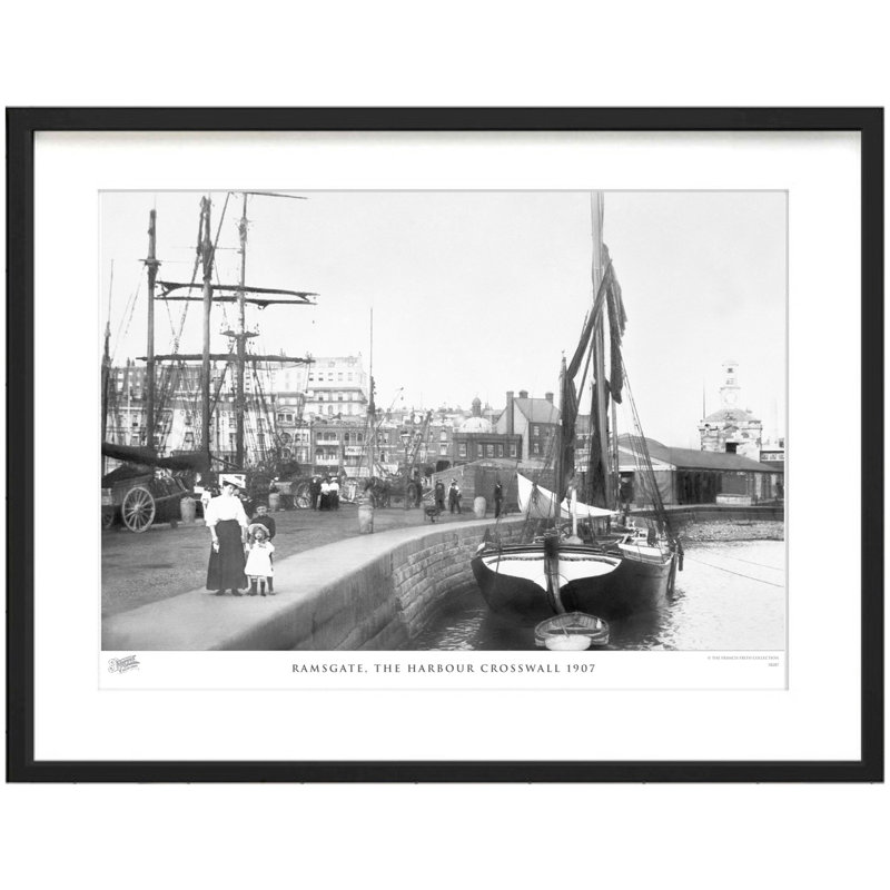 Ramsgate, The Harbour Crosswall 1907 by Francis Frith - Single Picture Frame Print, 40cm H x 50cm W x 2.3cm D