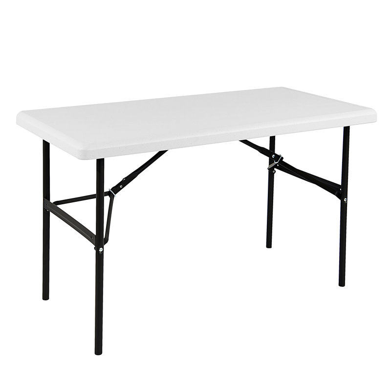 Table pliante portative en plastique, Granit platine, H 29 po x l 60 po x P 30 po