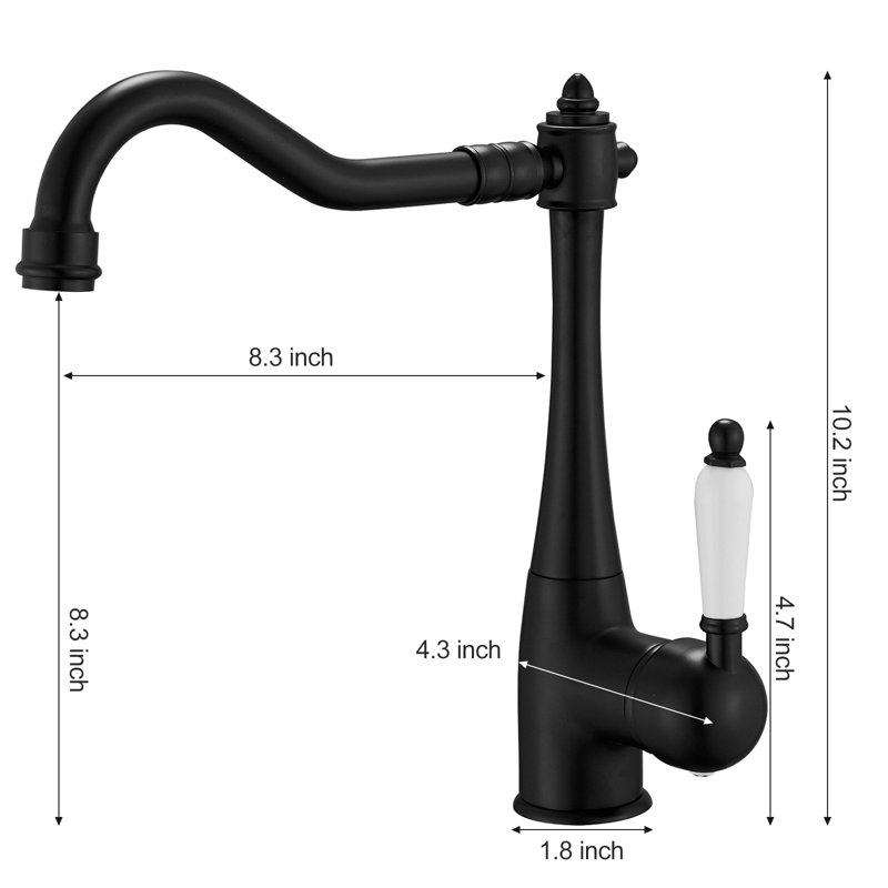 VIBRANTBATH Kitchen Faucet, Matte Black