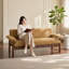 Canapé minimaliste à deux places en chenille - Sofa moderne capitonné avec accoudoirs rembourrés et coussin d'assise amovible-1463061065