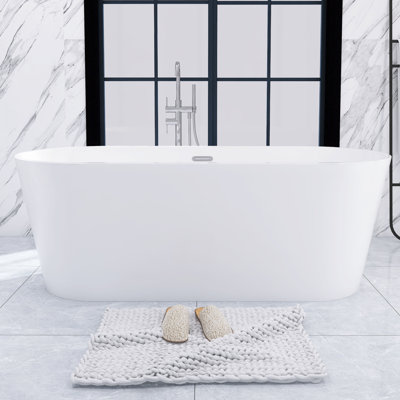 66.9'' x 29.5'' Freestanding Soaking Acrylic Bathtub