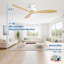 Ventilateur de plafond encastré blanc mat à 3 pales de 52 po avec télécommande-91902318