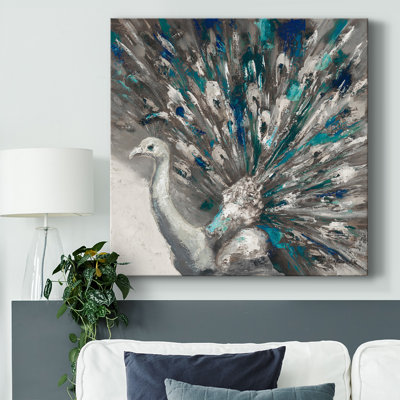 Fier paon sur toile