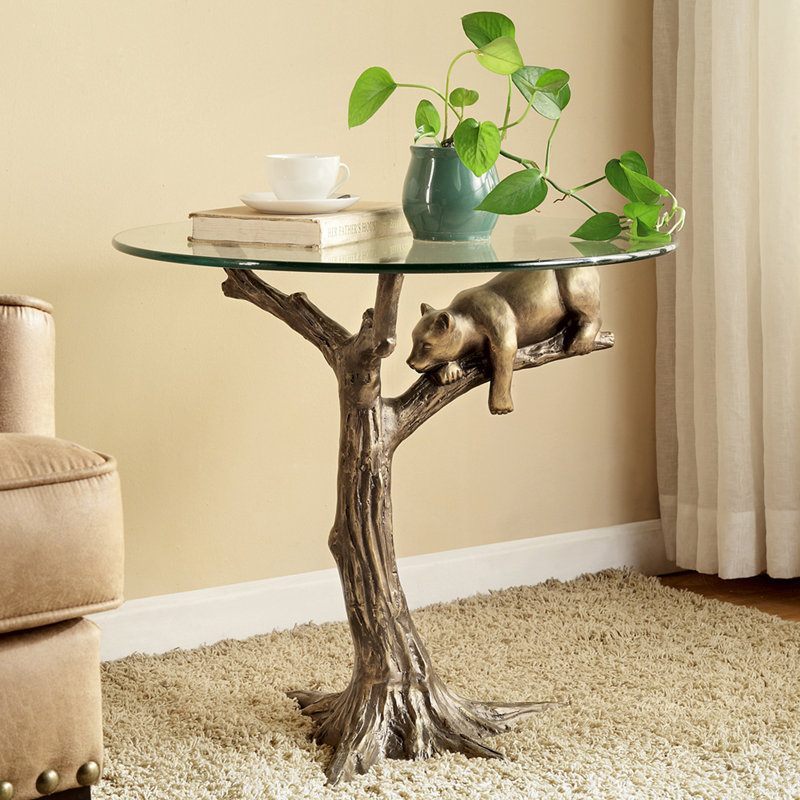 Glass Top End Table