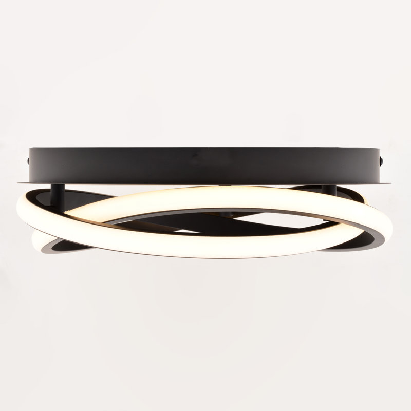North End 13-In W Integrated LED Black Indoor Outdoor Flush Mount Ceiling Light Fixture