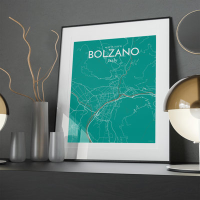 Bolzano City Map In Nature - No Frame Print