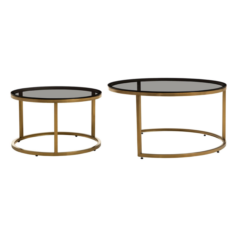 Ranchester Glass Top Frame Nesting Tables