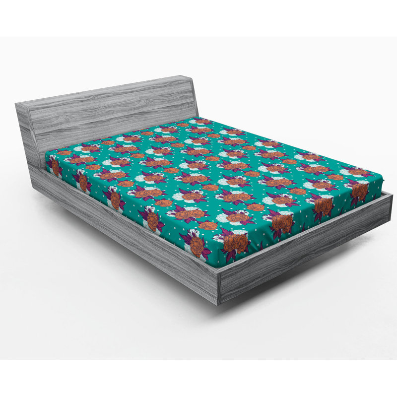 Microfiber Floral Fitted Sheet, Full Fitted Sheet
