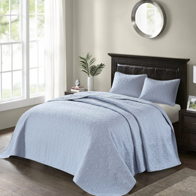 Couvre-lit bleu réversible pour grand lit - Design For Elegance Surdimensionné pour recouvrir les matelas.