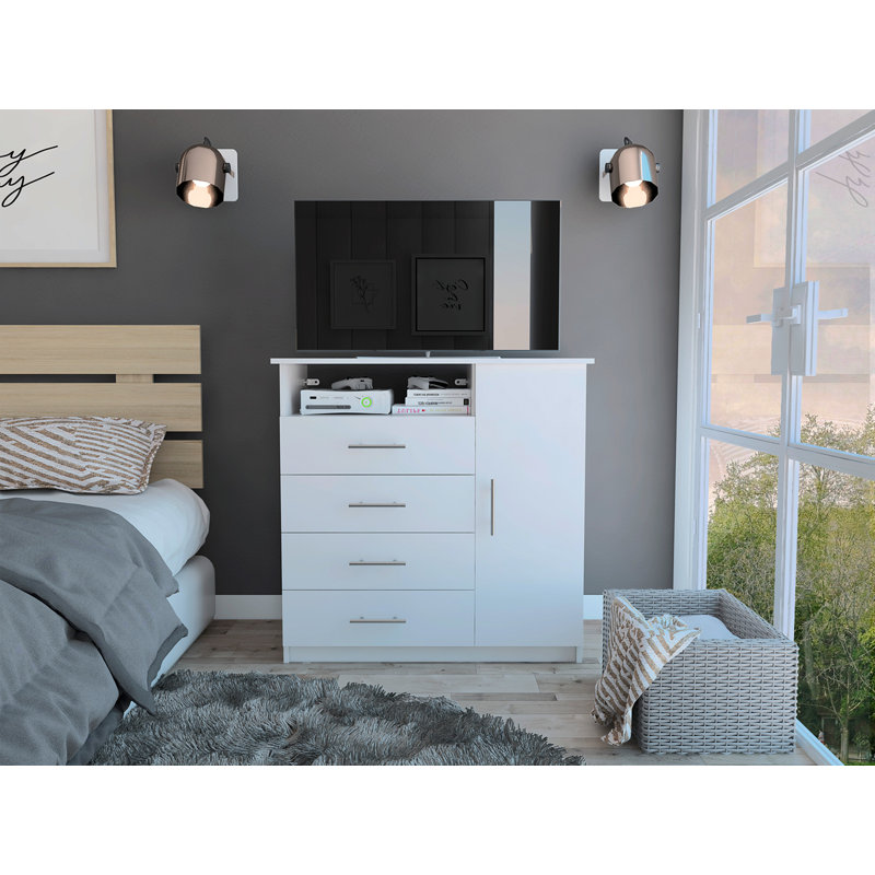 Commode Beaufort, chambre à coucher, blanc, Blanc
