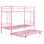 Lit superposé en métal avec lit gigogne rose - option de chambre à coucher moderne, économie d'espace efficace, structure en acier pour la durabilité, performance silencieuse et stable, grande capacité de charge, sécurité des escaliers sécuritaires, lit simple