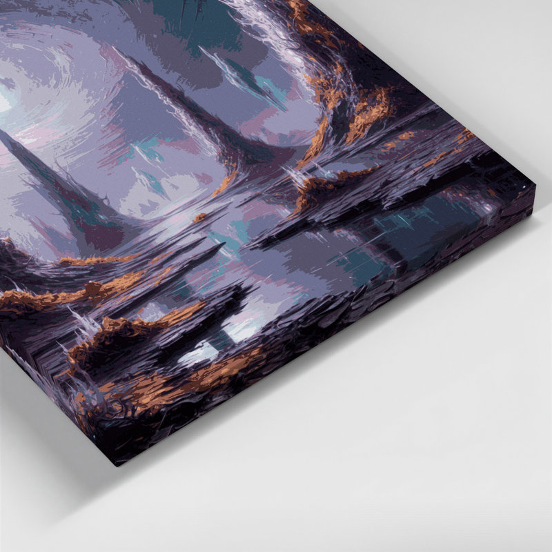 Art mural sur toile mauve Sci Fi Alien planète surface, H 16 po x l 20 po