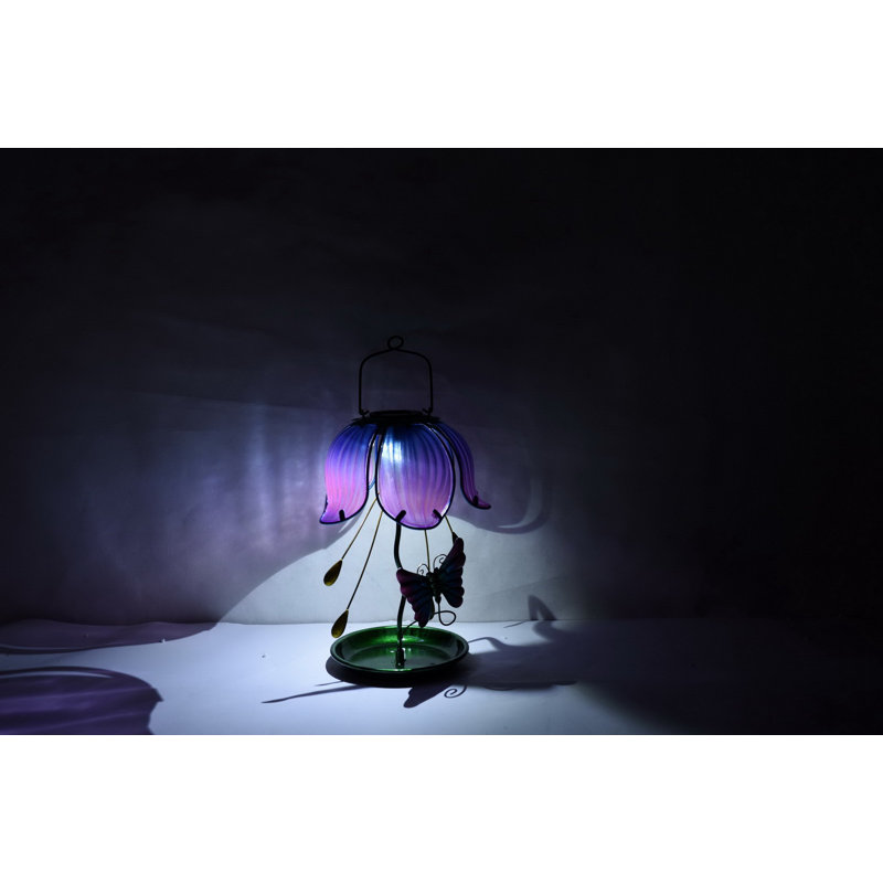 Mangeoire d'oiseaux décorative solaire suspendue Luisa, Mauve